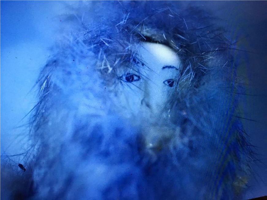 Still from The Silver Wave, Michelle Williams Gamaker, featuring a doll wearing a fur hooded coat