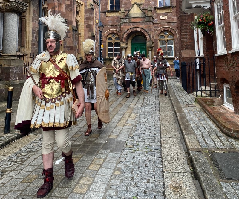 Roman centurions parading outside RAMM