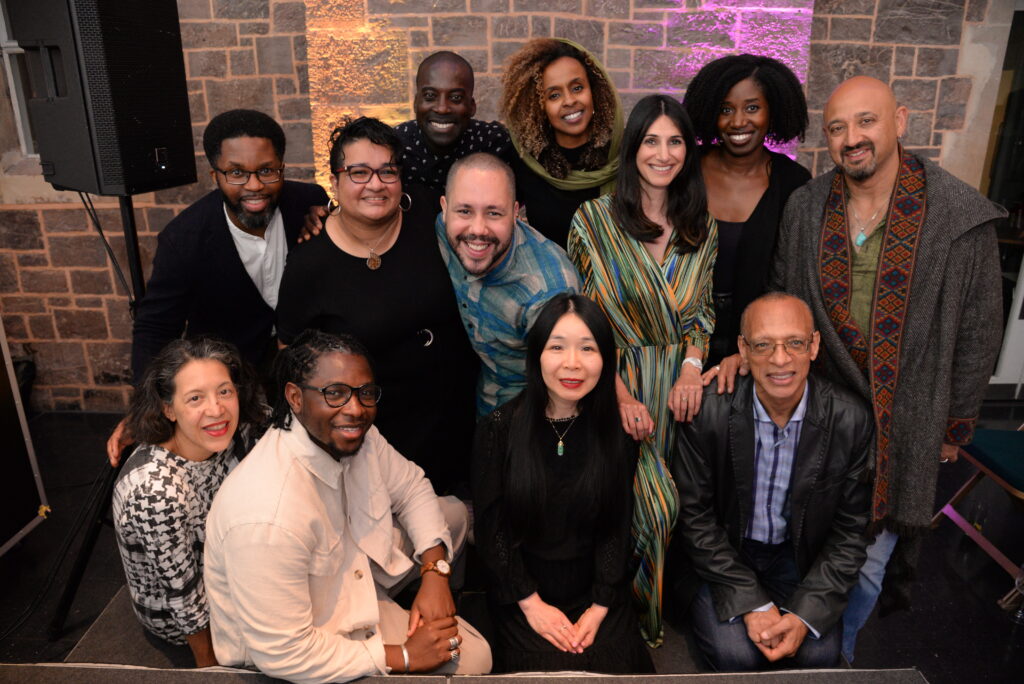 A group photograph of poets from the My Words event