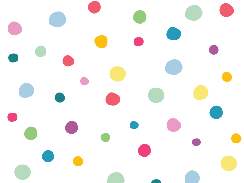 colourful polka dots on a white background