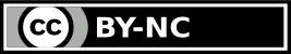 The logo for the CC BY-NC licence. This stands for 'Creative Commons Attribution Non-Commercial'.